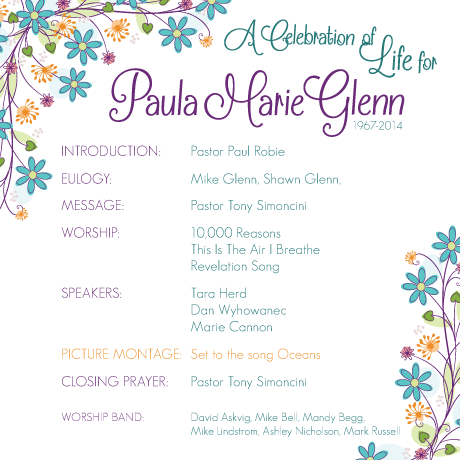 Paula Glenn celebration program